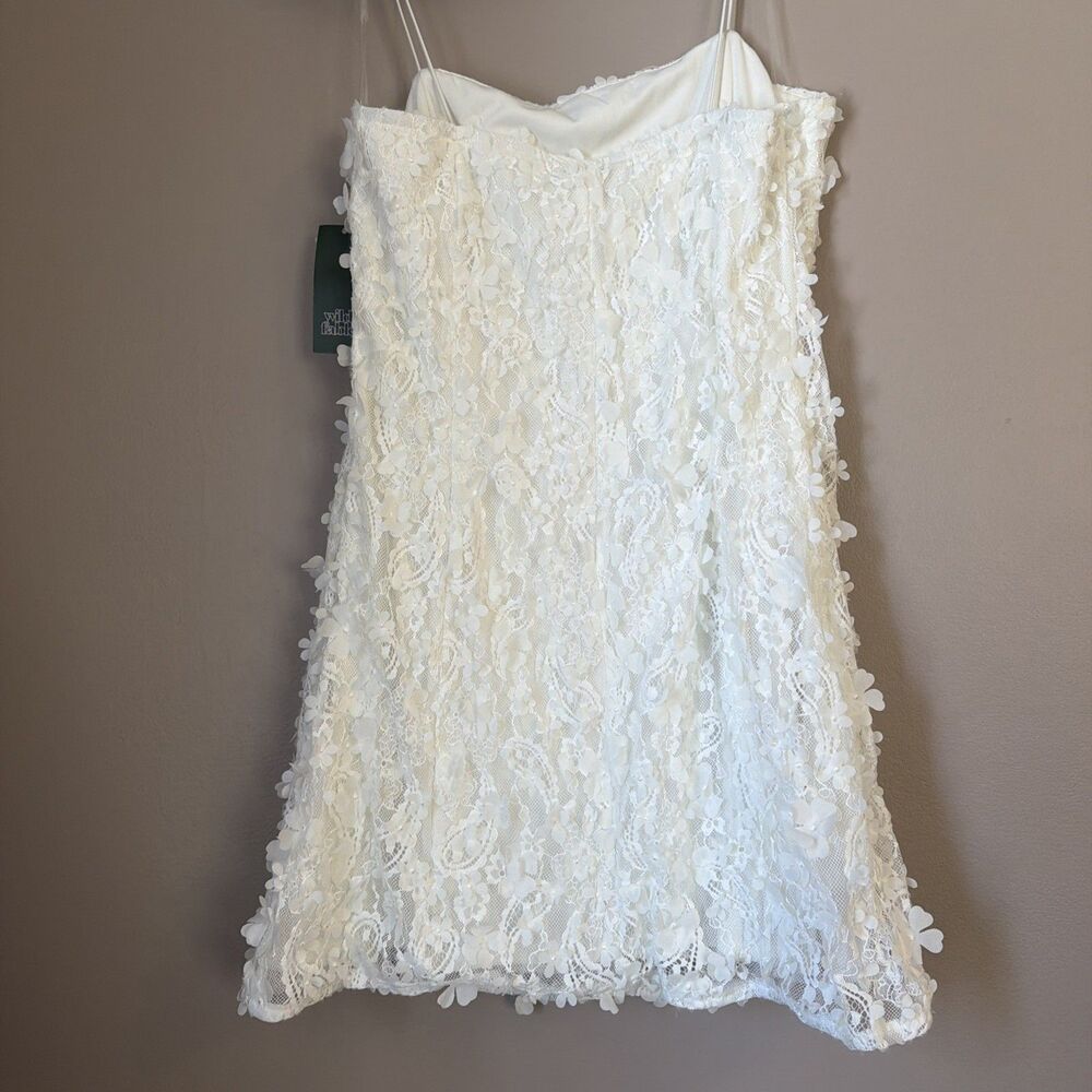Women's Floral Applique Mini Bodycon Dress - Wild Fable White XL - Picture 5 of 7